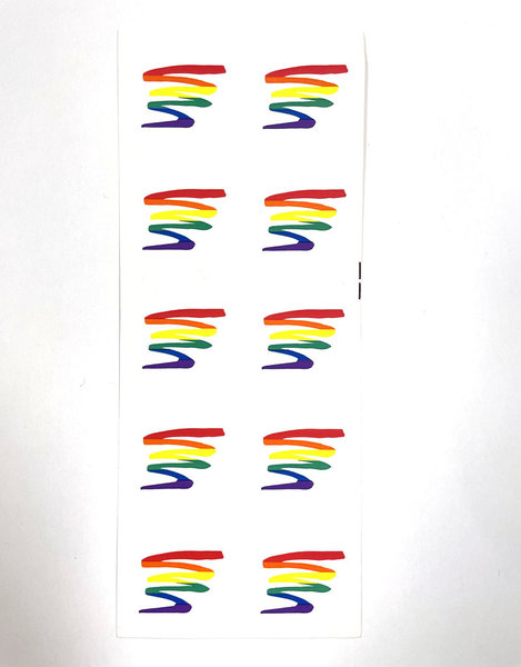 10 RAINBOW SQUIGGLE STICKER