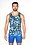 ST33LE ST33LE BLUE GRAFFITI STRETCH MESH TANK