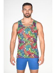 ST33LE ST33LE RAINBOW GRAFFITI STRETCH MESH TANK