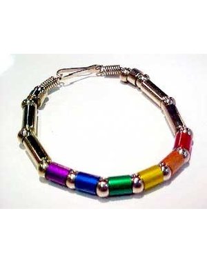  SILVER & RAINBOW TUBES BRACELET