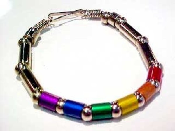 SILVER & RAINBOW TUBES BRACELET