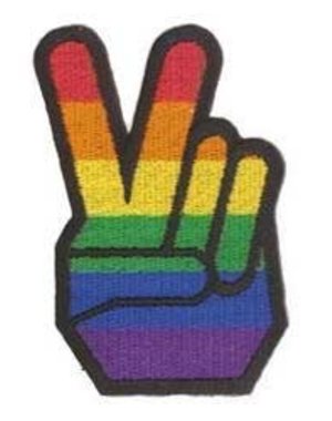  PEACE FINGERS RAINBOW PATCH