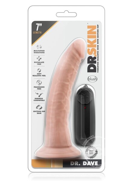 BLUSH NOVELTIES DR SKIN DR DAVE VIBE WITH SUCTION 7"