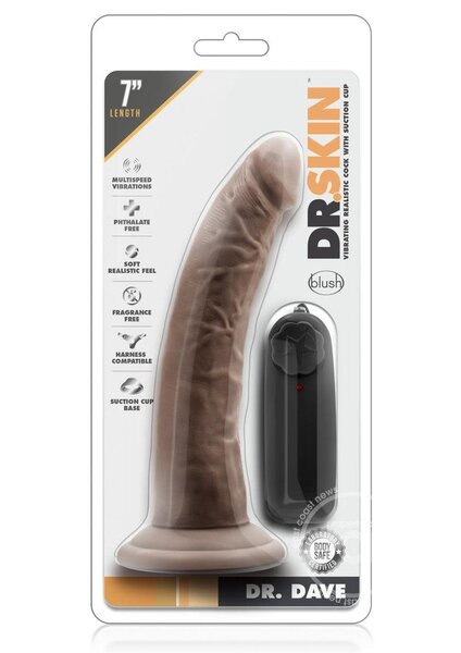 BLUSH NOVELTIES DR SKIN DR DAVE VIBE WITH SUCTION 7"