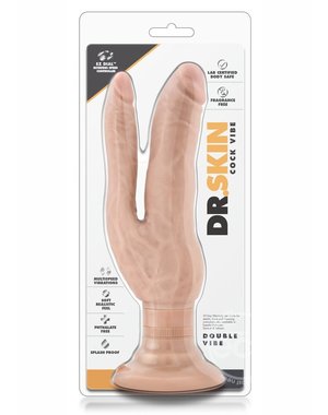 BLUSH NOVELTIES DR SKIN COCK DUAL VIBES PENETRATING DILDO