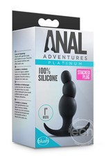 BLUSH NOVELTIES Anal Adventures Platinum Stacked Silicone Butt Plug - Black