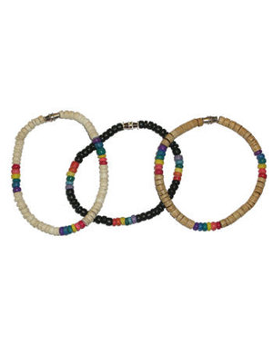 RAINBOW RAINBOW PUKA BEAD BRACELET