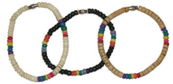 RAINBOW RAINBOW PUKA BEAD BRACELET