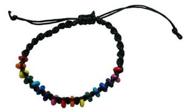 RAINBOW RAINBOW PEBBLES W/ BLACK ROPE