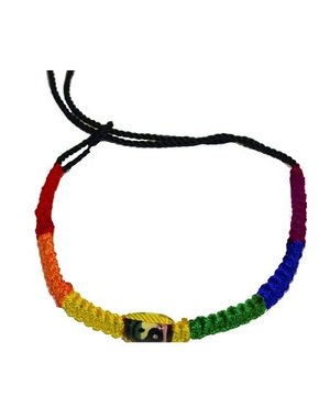 RAINBOW WOVEN RAINBOW BRACELET WITH BEAD