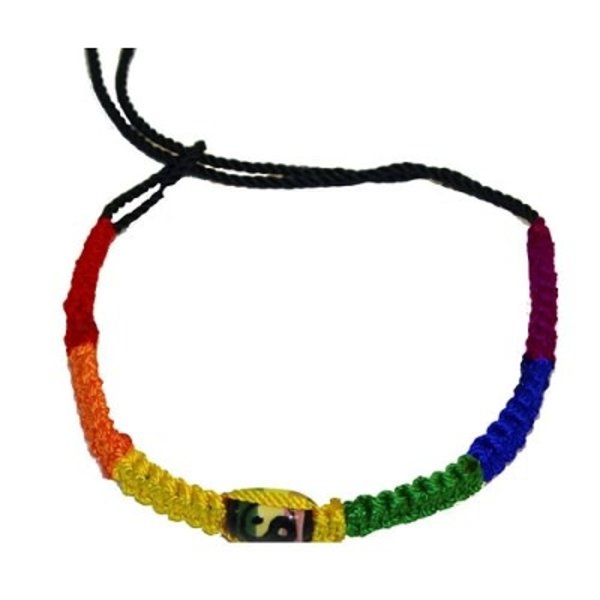 RAINBOW WOVEN RAINBOW BRACELET WITH BEAD