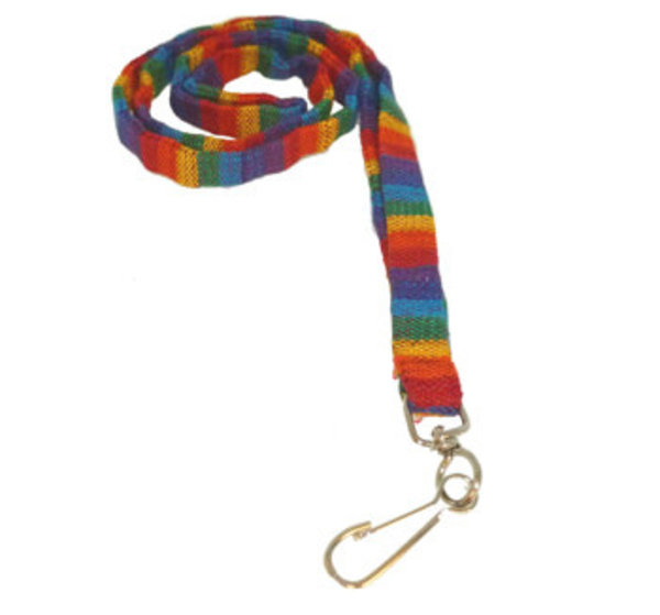 RAINBOW RAINBOW WOVENN SNAP LANYARD