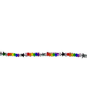 RAINBOW RAINBOW SMALL GLASS STAR BEADS NECKLACE