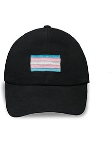 RAINBOW TRANSGENDER FLAG BLACK CAP