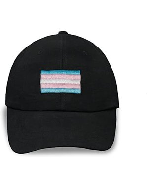 RAINBOW TRANSGENDER FLAG BLACK CAP