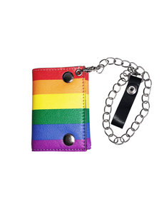 RAINBOW RAINBOW TRI-FOLD WALLET W/ CHAIN