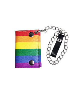 RAINBOW RAINBOW TRI-FOLD WALLET W/ CHAIN