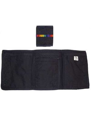  WOVEN BLACK W/ RAINBOW STRIPE WALLET