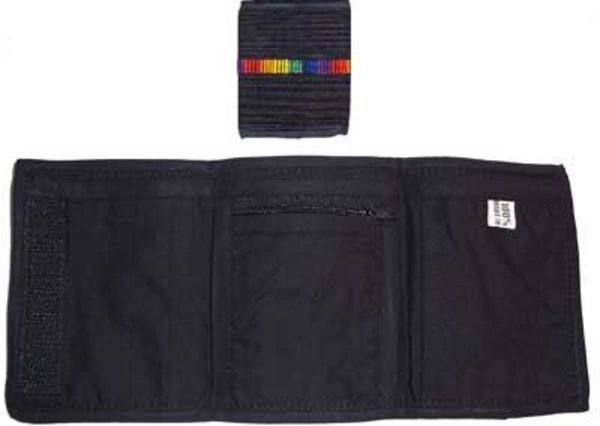 WOVEN BLACK W/ RAINBOW STRIPE WALLET