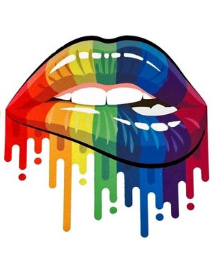 RAINBOW RAINBOW DRIPPING LIPS STICKER REFLECTIVE