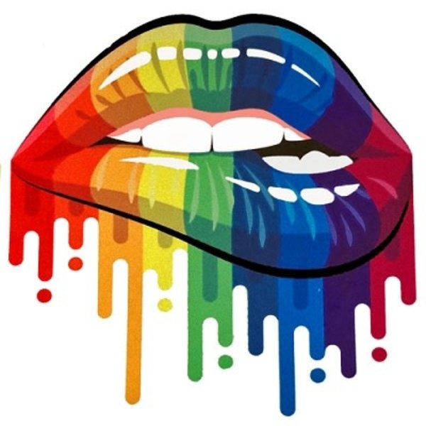 RAINBOW RAINBOW DRIPPING LIPS STICKER REFLECTIVE