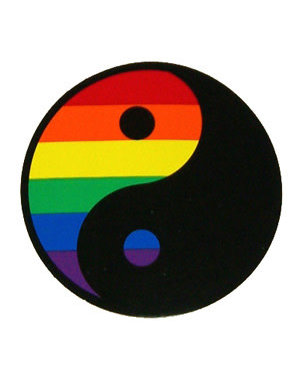 RAINBOW RAINBOW YIN YANG BLACK STICKER