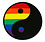 RAINBOW RAINBOW YIN YANG BLACK STICKER