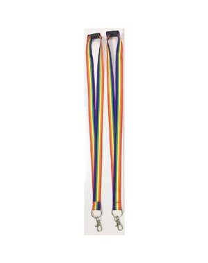 RAINBOW RAINBOW RIBBON WITH NECK SNAP CLOSURE LANYARD