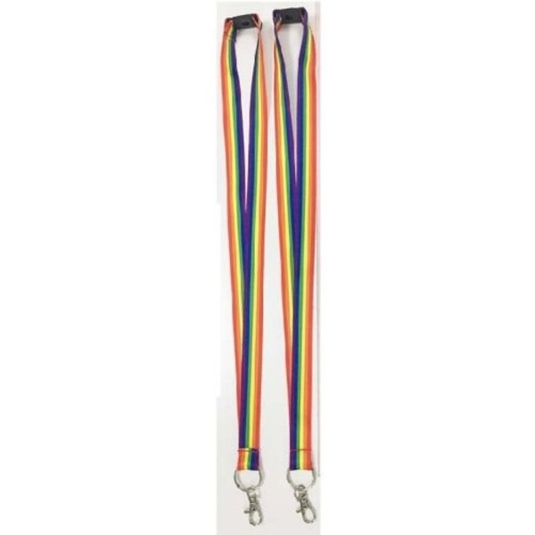 RAINBOW RAINBOW RIBBON WITH NECK SNAP CLOSURE LANYARD