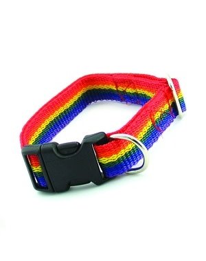 RAINBOW RAINBOW NYLON PET COLLAR MEDIUM (12-19"Lx3/4"W)