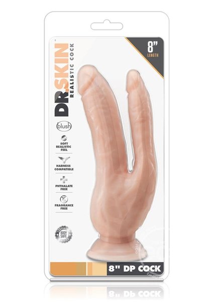 BLUSH NOVELTIES DR SKIN 8" DP COCK
