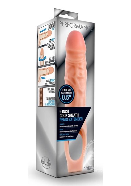 BLUSH NOVELTIES Performance Cock Sheath Penis Extender 9in - Vanilla