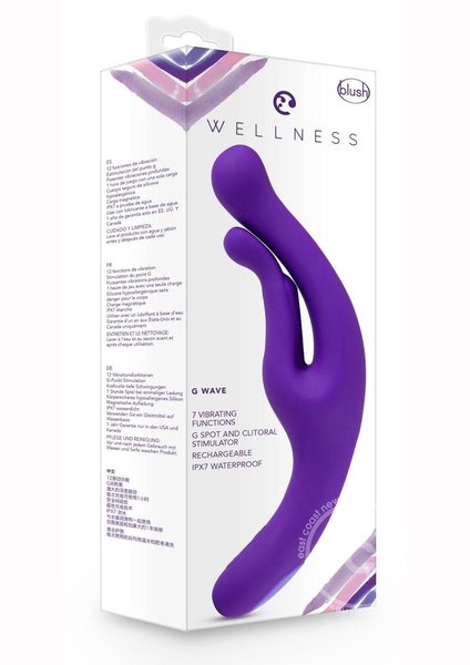BLUSH NOVELTIES WELLNESS G WAVE RECHARGEABLE SILICONE G SPOT VIBRATOR
