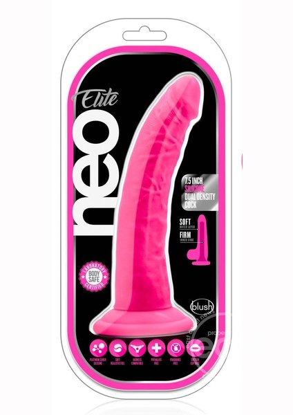 BLUSH NOVELTIES NEO ELITE SILICONE DUAL DENSITY 7.5" PINK
