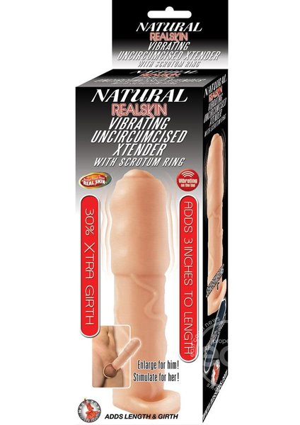 NASSTOYS NATURAL REALSKIN VIBRATING UNCIRCUMCISED XTENDER IVORY