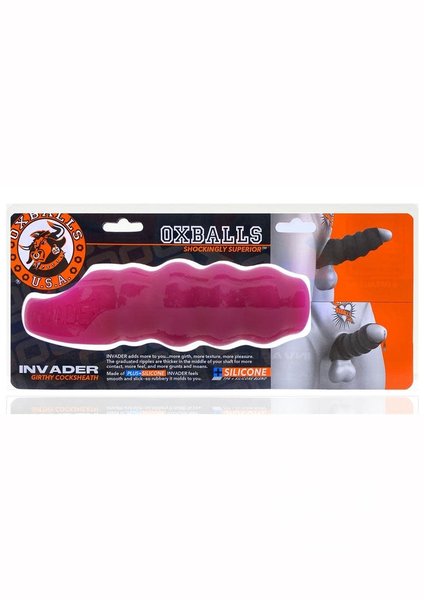 OXBALLS OXBALLS INVADER RIPPLED OPEN-ENDED SILICONE COCK SHEATH