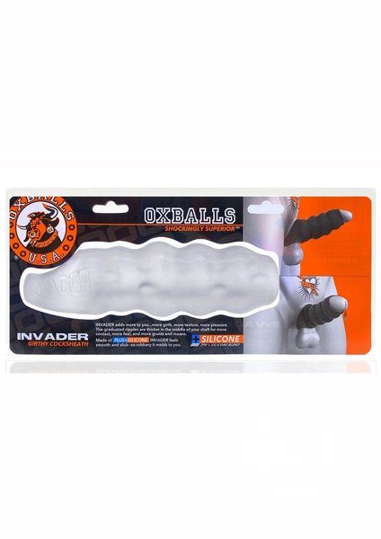 OXBALLS OXBALLS INVADER RIPPLED OPEN-ENDED SILICONE COCK SHEATH
