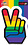 YUJEAN RAINBOW PEACE FINGERS STICKER