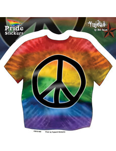 YUJEAN TIE DYE GAY PRIDE PEACE SHIRT STICKER