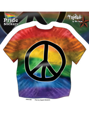 YUJEAN TIE DYE GAY PRIDE PEACE SHIRT STICKER