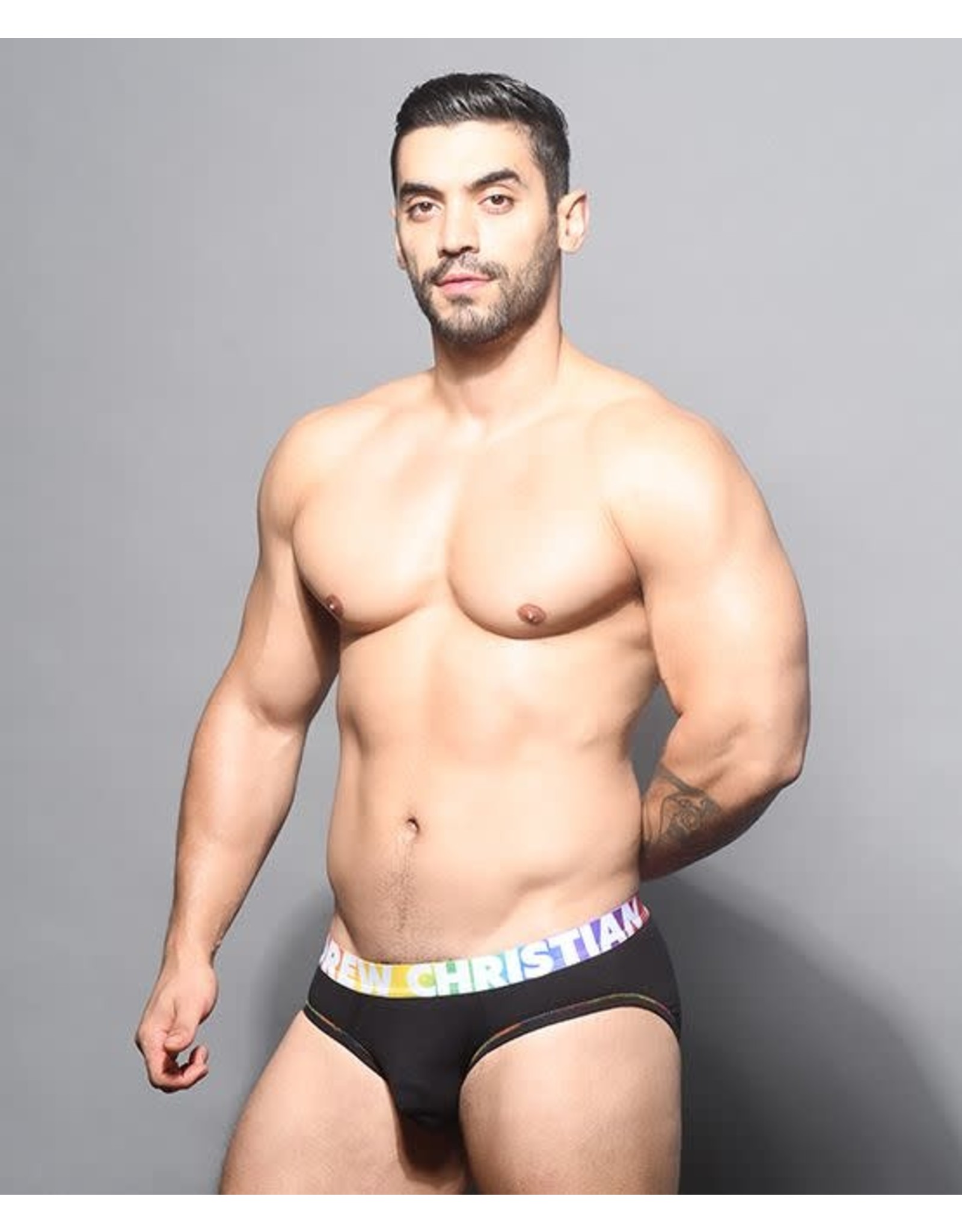 ANDREW CHRISTIAN ANDREW CHRISTIAN ALMOST NAKED COTTON PRIDE BRIEF BLACK