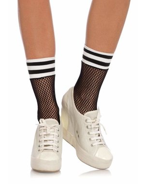LEG AVENUE STELLA FISHNET ATHLETIC ANKLE SOCK