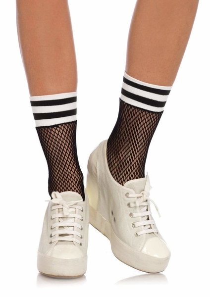 LEG AVENUE STELLA FISHNET ATHLETIC ANKLE SOCK