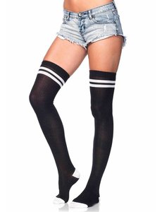 LEG AVENUE RIBBED ATHLETIC THIGH HIGHS ONE SIZE