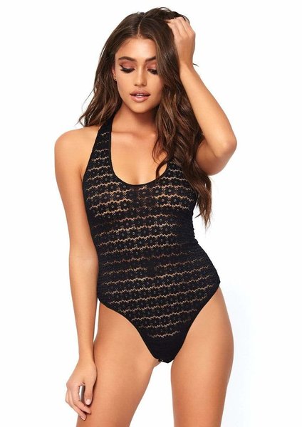 LEG AVENUE LEG AVENUE DAISY LACE BODYSUIT O/S