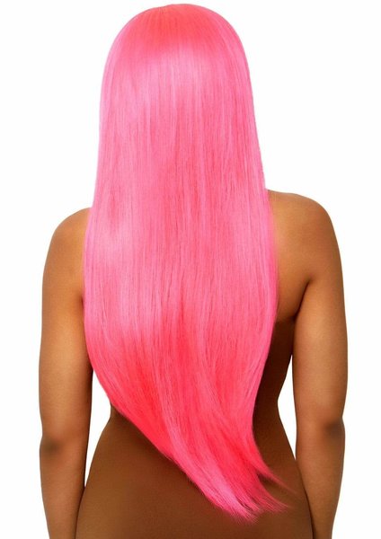LEG AVENUE 33" LONG STRAIGHT WIG NEON PINK