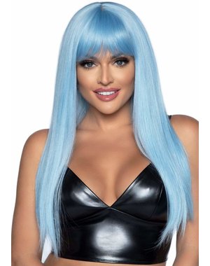 LEG AVENUE 24" LONG STRAIGHT BANG WIG BLUE