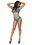 LEG AVENUE STRAPPY HALTER BRA SET BLUE