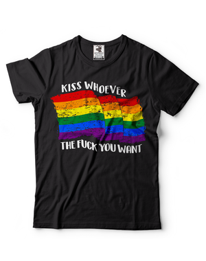 RAINBOW KISS WHOEVER THE FUCK YOU WANT T SHIRT UNISEX
