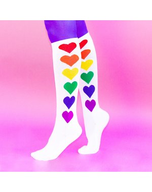 GUMBALL POODLE GUMBALL POODLE RAINBOW HEARTS KNEE HIGH SOCKS